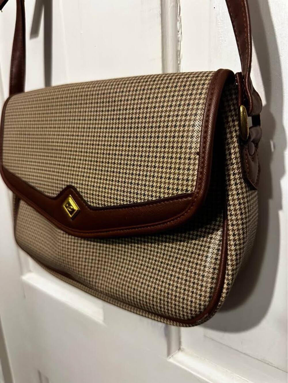 Vintage 80s/90s Liz Claiborne Houndstooth Crossbody Bag